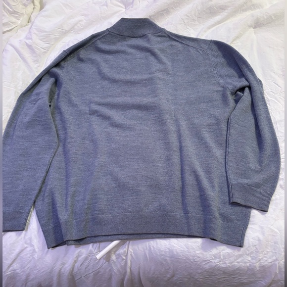Hart Schaffner Marx Men’s Blue 100% Wool Quarter Zip Sweater Gray Accent XXL - Picture 7 of 7